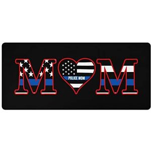 Dunne Blauwe Lijn Politie Moeder Mode Bureau Muismat Antislip Gaming Muismat Accessoires Decor 40x90cm