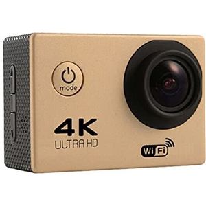 Ultra HD 4K WIFI Action Camera, F60 / F60R 108 0p HD 16MP, Helmcamera's for motorfietsen, 30 meter waterdichte sporten DV Camera(Color:Gold)