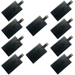 Fenglangrong 10 stuks USB-flashdrive, 1 GB creditbank, zwarte kaartvorm, flashdrive, geheugenstick, U-schijf, duimcadeau, voor gegevensback-up, bestandsoverdracht