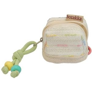 Kleine Kosmetische Zakken Shell Vorm Make-up Organisatoren Geborduurde Katoenen de Reis Polyester van de Draad Met ritssluiting Zakken, Witte Melk Wm, M, Klassiek