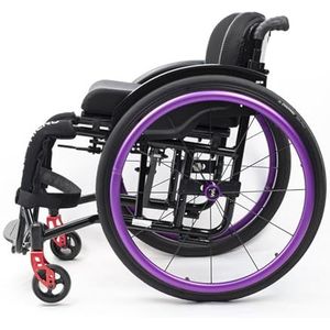 Lichtgewicht rolstoel voor volwassenen, rolstoel van aluminiumlegering, sport opvouwbare transportrolstoel, zelfrijdende handmatige rolstoelen, mobiliteitshulpmiddelen voor volwassenen, met