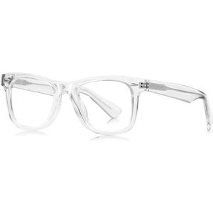 moomoobird Big Square Bril TR90 Frame Retro Gases Frame voor Vrouwen Mannen Trendy, transparant