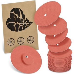 MySweetStitch | Pleister voor Dexcom G7 Sensor met VENTILATIEGAT | Waterdicht, ademend en huidvriendelijk Rond (25 stuk) | Made in Germany | Buiten Ø 65mm, binnen Ø 4mm | Koraal