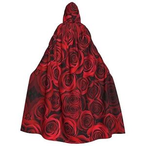 VACSAX Unisex Hooded Mantel Rose Print Volwassen Cape Met Capuchon Cosplay Kostuums Cape Gewaad voor Halloween