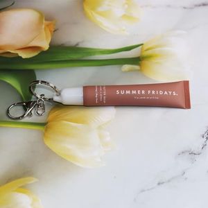PIAOLGYI Sleutelhanger voor zomervrijdag, vervangende hoes voor Summer Fridays lippenbalsem (wit)
