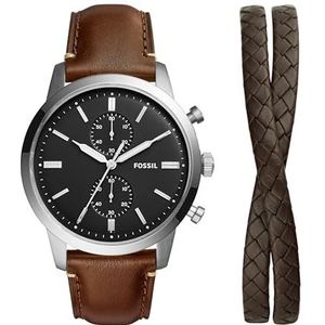 Fossil FS5967SET Geschenkset Herenhorloge met Armband 44 mm - Zilverkleurig