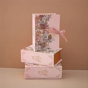 5 stks Bruiloft Benodigdheden Creatieve Kraft Papier Bloemdoos Creatieve Geschenkdoos Verpakking Doos Met Lint Geschenkdoos Snoep Doos (roze)