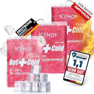 ICEHOF Koelpads (3x), moderne soft-gel, lange koelduur, koelpack, gel, koelkussen, koelcompressen, koelcompres, koelcompres, koelzak, ijszak, vormbaar, roze-glitter