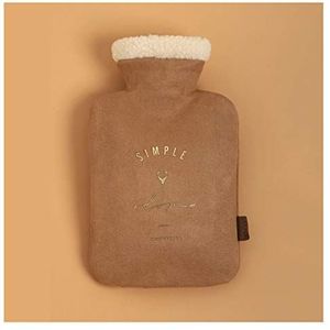 OIFAODAO, Warmwaterflessen Klassieke rubberen warmwaterkruik met gebreide hoes Heetwaterzak Herbruikbare draagbare warm water gevulde,Warmwaterkruik(Bruin,M)