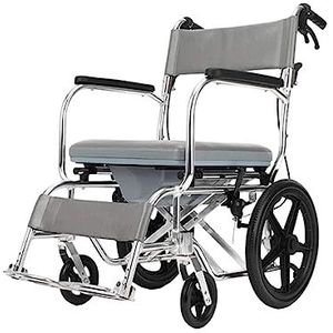 Rolstoeltrolley met toilet, lichtgewicht opvouwbare draagbare medische transportrolstoel met handremmen voor gehandicapten, ouderen