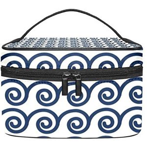 zwarte cirkel make-up organizer tas, reizen make-up tas organizer case draagbare cosmetische tas voor vrouwen en meisjes toiletartikelen, Meerkleurig, 22.5x15x13.8cm/8.9x5.9x5.4in