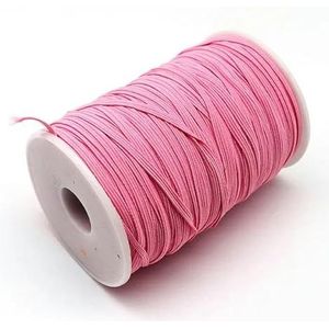 100 yards 3,0 mm kleur elastische band nylon siliconen elastische rubberen band thuis DIY kant decoratieve naairiem kledingaccessoires-roze 3,0 mm 100y