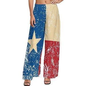 Retro Texas vlag vrouwen casual wijde pijpen lounge broek comfortabele losse joggingbroek joggingbroek broek