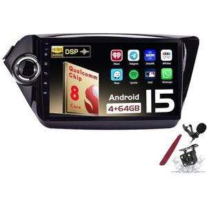 Android 15 Autoradio Sat Navi voor K-IA RIO K2 (2011-2016) 9 Inch Touchscreen Multimedia Speler met Draadloze Carplay GPS Navigatie FM RDS Bluetooth 5G-WiFi SWC DSP,M120s