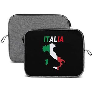 Italië Vlag Kaart Laptop Sleeve Case Beschermende Notebook Draagtas Reizen Aktetas 13 inch
