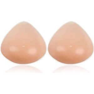 HomeJoySet Driehoekige Zelfklevende Siliconen Borstprothesen For Travestieten, Mastectomie - Huidskleur, 400 G/paar, Realistische Nepborsten Bh-verbeteraars(Nude_600g/pair)