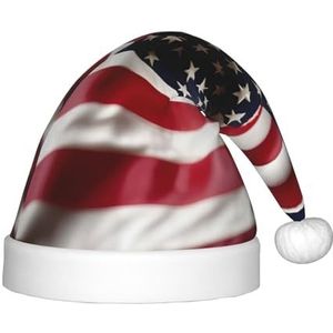 SSIMOO Brandweerman Amerikaanse vlag Heerlijke kinderen pluche kersthoed - vakantie decoratieve hoed voor feesten, feestelijk plezier en meer