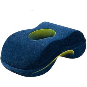 WOWSEA Zacht donutkussen, ergonomisch traagschuim wigkussen om te slapen, langzaam rebound bureaudutje kussen (licht hard) voor slanke dames en tieners, comfortabele wasbare fluwelen hoes