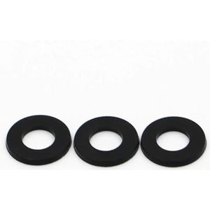 Stervormige tandborgringen, M2-M12 Witte kunststof nylon vlakke ring vlakke afstandhouder isolatie pakkingring(Black,100pcs M4x9x1mm)