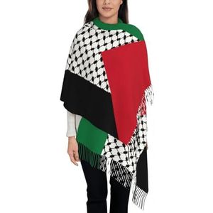 ZISTRCBAO Winter tartan sjaal voor vrouwen - Palestina vlag sjaals wrap voor dames winter lange zachte sjaal Palestijnse Hatta Kufiya Keffiyeh patroon halsdoek sjaal sjaals, Zoals getoond, one size