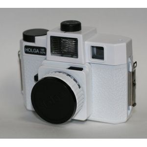 Holga 120 glazen lens camera met kleurenflitser (wit)