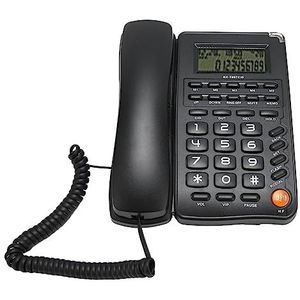 Vaste Telefoon, Kabelgebonden Telefoonsplitterinterface Grote Knop Energiebesparende Stroefheid Veelzijdig voor Slaapkamerkantoor (Zwart)