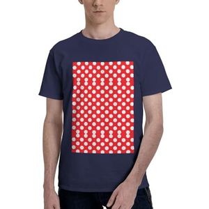 CKGODGF Leuk katoenen T-shirt met stippenprint, casual en comfortabel korte mouwen, geschikt voor fitness en dagelijks gebruik, Donkerblauw, S