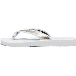 PUMA Sandy Flip Slide Sandal voor dames, Puma Wit PUMA Goud PUMA Wit, 39 EU