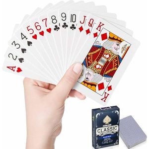Wugauwor Waterdichte plastic speelkaarten, kaartspel, premium pokerkaarten voor strand, zwembad, campingspellen, standaard indexkaart voor tarot, UNO, blackjack bridge-kaartspellen, 1 dek, blauw