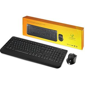 Lacerto® | Tweetalig Russisch-Duits draadloos 2,4 GHz multimedia toetsenbord & muis set, Russisch Duits draadloos multimedia toetsenbord & muis | KVALITA-DR650WL Combo