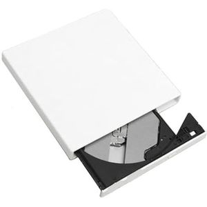 USB 2.0 Slanke Draagbare Externe Dvd-optische Drive CD/DVD-ROM CD/DVD-RW-speler Brander Reader-recorder Heldere Beeldkwaliteit Stabiele Audio(White)