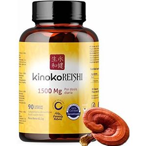 Pure Reishi 1500mg | 90 Capsule | 50% Bioactieve Beta glucan Polysacchariden Β- (1,3) Β- (1,6) | Ganoderma Lucidum | Kinoko Reishi | 100% Veganistisch | Magnesium Stearaat Vrij