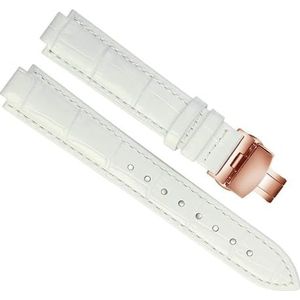 dayeer Mode lederen horlogeband voor Ballon Bleu bolle polsband armband (Color : Light Pink White, Size : 18-11mm)