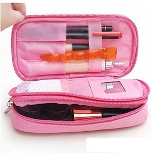 YAOYA Cosmetische tas hoge capaciteit cosmetische tas vrouwen waterdichte dubbellaags reisorganisator make-up tas toilettas multifunctionele beauty case (kleur: roze S)