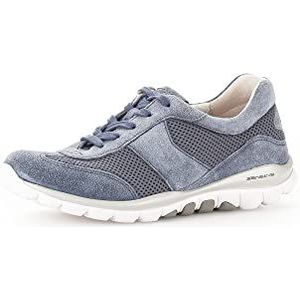 Gabor Lage sneakers voor dames, lage schoenen, uitneembaar voetbed, Blauw Nautic, 42.5 EU