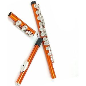 Fluit 16 gesloten gat C-sleutel houtblazersinstrument Mooie oranje body Kopernikkel Duurzame toetsen Beginnershuisfluit