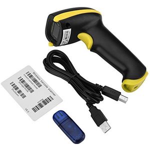 Scannerlezer, Draagbare Draadloze Barcodescanner 2,4 GHz Dubbele Verbindingsmodi Hoge Gevoeligheid voor Magazijn, Supermarkt, Hotel en Meer(Geel)