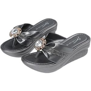 LDOZ Women s Open Toe Roman Women's Wedges Wedge Slides for Slippers for Street Shopping Dating(Silver,9)