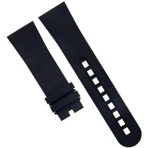 dayeer Zachte Fluorhoudende FKM Rubber Horlogeband Voor Blancpain Fifty Fathoms 5000 5015 Band Horloge Riem Armbanden (Color : Black 2, Size : 23mm)