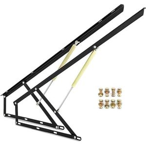 WEITINGKKK Hefset, 2-delig, hydraulisch hefmechanisme, zwart/wit, gasveer voor slaapbank, ruimtebesparende opbergruimte (zwart, 150 cm)