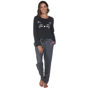 Reliwel Pyjama Dames Lange Pyjama Katoenen Winter Pyjama Set Ronde Hals Top en Pyjamabroek Lange Mouwen Loungewear Nachtkleding Huispak Gezellig Vrijetijdspak