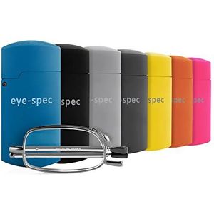 eye-spec Opvouwbare leesbril met slanke blauwe hoes | Lichtgewicht opvouwbare bril voor dames en heren verkrijgbaar in 7 kleuren, 9 lenssterktes (2.5)