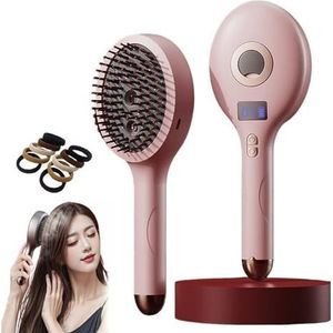 De ultieme 2-in-1 stylingborstel en haarspray, haarborstels, voegt glans en gladheid toe, vermindert pluis for alle haartypen(Pink(upgraded))