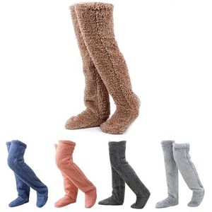 2024 Nieuwe Sok Slippers,Teddy Legs Sokken, Over Knie Hoge Fuzzy Sokken, Teddy Poten Lange Sokken, Fuzzy Thermal Home Slaapsokken