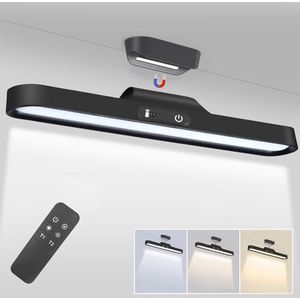 MKKM Onderbouwlamp voor in de keuken, led-accu, 32 cm, oplaadbare bureaulamp, kastverlichting, draadloos, led-lichtstrip met afstandsbediening, 2000 mAh, USB, werkt op batterijen, keukenlicht