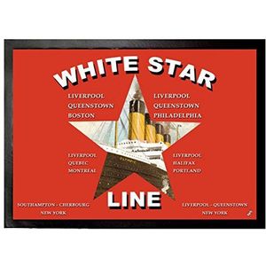 1art1 Titanic White Star Line, Olympic, From Southampton To New York Deurmat 70x50 cm