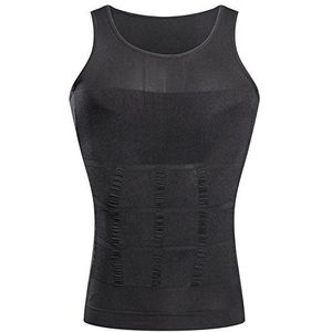 BaronHong Gynaecomastie Compressie Shirt Vest om Man Boobs Moobs Afslanken Heren Shapewear Plat Hele Buik (grijs, M)