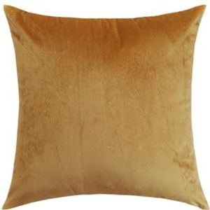 AMENGJ Fluwelen kussenhoezen voor bank, 45 x 45 / 50 x 50 / 60 x 60 cm, pluche, effen kleur, kussensloop, woonkamerdecoratie (goud, 35 x 35 cm)