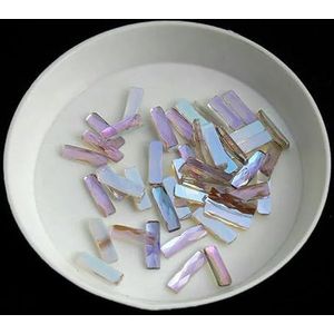 2,5 * 9 mm 20 kleuren rechthoekige boetiek platte onderkant nagelkunst strass steentjes glas kristal 3D nageldecoratie meerdere vormen - T. paars 2,5 x 9 mm - 100 stuks
