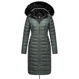 Navahoo B670 wintermantel voor dames, gewatteerde winterjas, lang gewatteerd warm teddybont, XL